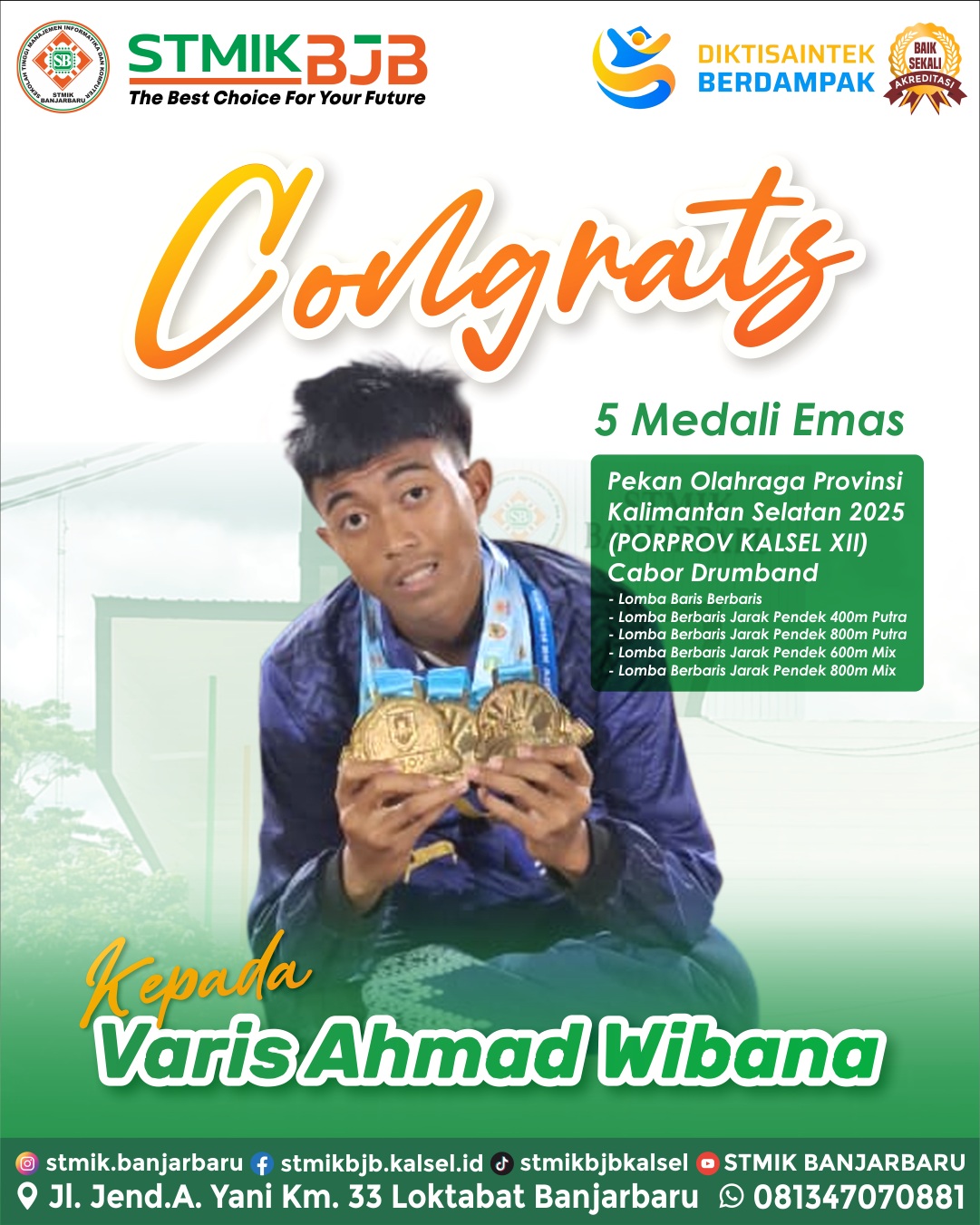 Mahasiswa STMIK Banjarbaru Raih 5 Medali Emas di PORPROV Kalsel XII 2025